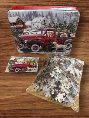 Puzzle Tin With An Unopened MacNeil Studio 300-Piece Jigsaw Puzzle